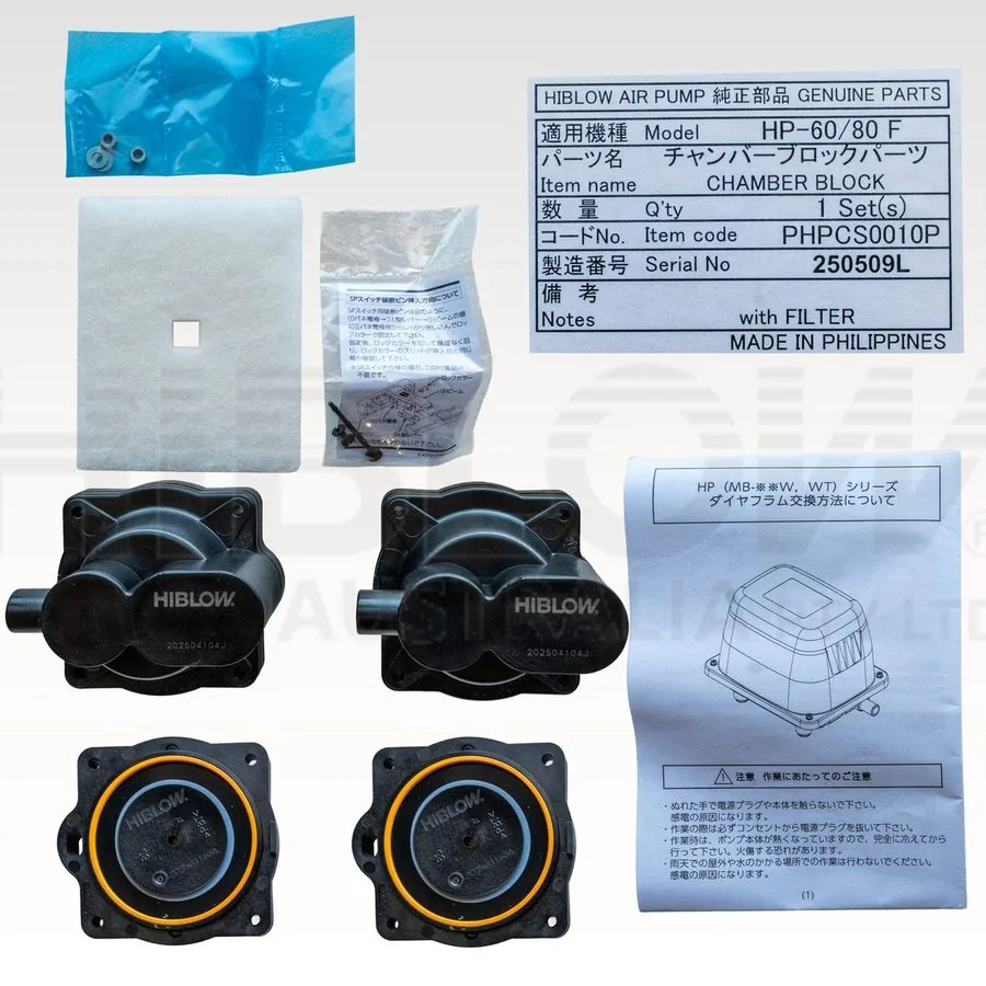 Genuine Hiblow HP-60/80 chamber block kit
