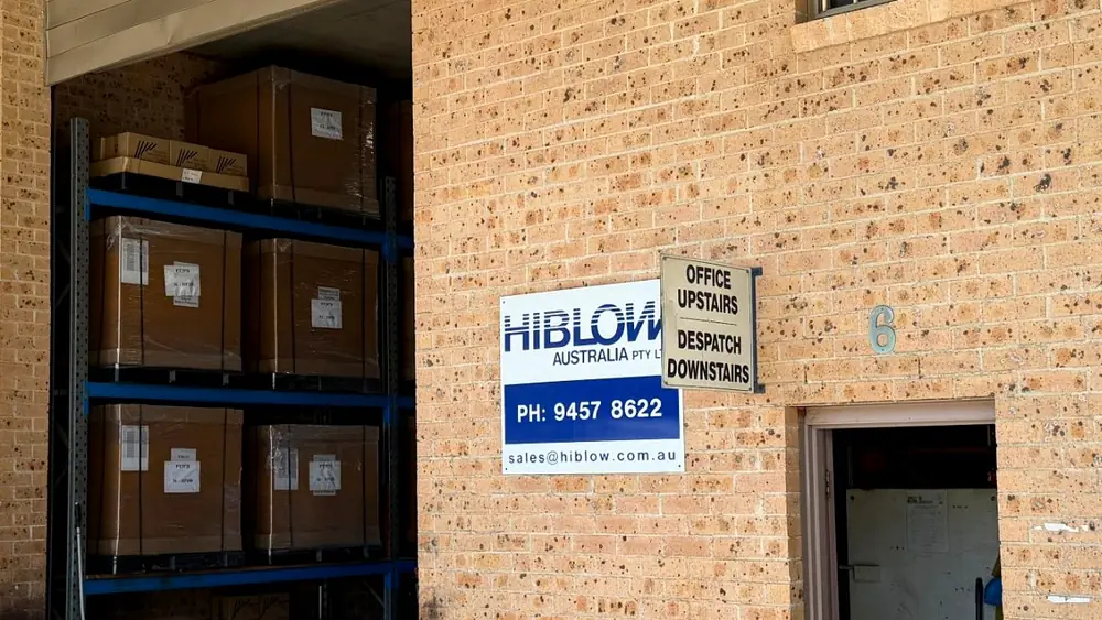 Hiblow Australia warehouse and office at Unit 6, 3 Marina Close, Mount Kuring-gai